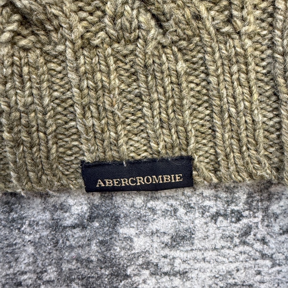 VTG Abercrombie & Fitch Sweater Mens Large Hazel Cable Knit Wool Fisherman Y2K - Picture 10 of 14